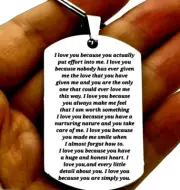I love you because.... Keychain