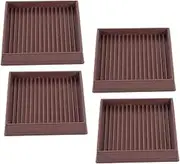 COHEALI 4pcs Square Rubber Caster Cups Non Slip Furniture Pads for Floor Protection Easy to Install Slide Feet for Sofas Chairs Desks and Tables for Hardwood and Laminate Surfaces