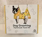 NEW Yellow Paw Prints Dog Grooming Hammock Tools 5 in 1 Kit VTA Goods Size Med