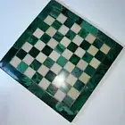 15" Malachite Chess Board Table Malachite Mosaic Art Playroom Decor Gift for Son