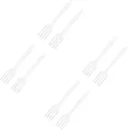 Zerodeko 4sets Silicone Salad Servers Set Nonstick Pasta Forks for Serving Cooking Stirring Utensil Small Salad Forks 2pcs*4