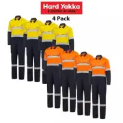 Hard Yakka Mens 4 Pack SheildTec Coverall Taped Hi-Vis Safety Overall Y00055