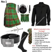 Handmade Men's 8 yard 16oz Tara Murphy Tartan Kilt Outfit -Custom Size Available