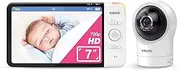 VTech RM7764HDV2 7” Smart HD Pan & Tilt Video Baby Monitor with Remote Access, 2-Way Talk, Soothing Sounds, Temp Sensor & Motion Detection, up to 13 Hours Battery Life