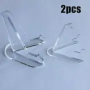 Tablets Coin Stand Holder Accessories Set 2Pcs Clear Round Square Easel Acrylic