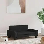 Comfortable Dog Bed, Black, 70x45x30 cm, Durable Fabric Pet Sofa with Pine Wood Frame, Stylish Foam Padded Couch for Small Dogs, Home Decor Compatible