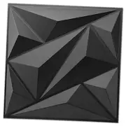 Pack 3D Wall Panel Diamond for Interior Wall Décor, PVC 12"×12" 33 Black