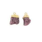 Natural Ruby #MetalPurity# Brass DIY Making Connector Wholesale Lot of 2 Pcs