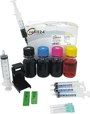 Refill24 Refill Set: Refill Ink 240 ml Compatible with Printer Cartridges HP 302, 302 XL Black and Colour Multipack + Accessories + Instructions (English Language not Guaranteed)