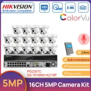 Hikvision 16CH 4K NVR Panoeagle 5MP MIC ColorVu POE Security Camera System Kit