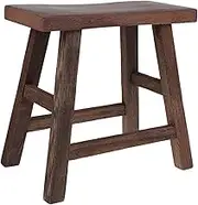 CVUTOVO Solid Wooden Step Stool Durable Foot Stool for Bathroom Kitchen Living Room Portable Wooden Bench for Sturdy Design for Easy Shoe Access