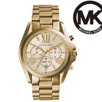 在飛比找蝦皮商城優惠-MICHAEL KORS 經典錶大錶徑金色三眼計時不鏽鋼女錶