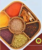Masala Woven Rangoli Spice Box , Air tight (Multi Colour)