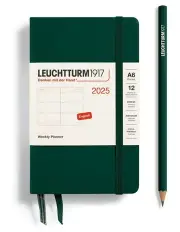 [LEUCHTTURM1917] Pocket (A6) Hardcover Weekly Planner 2025 in Forest Green