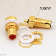100pcs CMC R+B Gold Plated RCA Female Phono Panel Mount Chassis Connector
