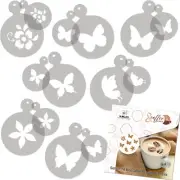 14 pcs Coffee and Cake Decorating Stencils // 11cm and 7cm // BUTTERFLIES