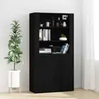 vidaXL Highboard Black Engineered Wood BMG