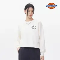 在飛比找momo購物網優惠-【Dickies】女款米白色純棉Dickies設計刺繡寬鬆落