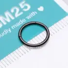 Implant Grade Titanium PVD Blackline Basic Seamless Hinged Clicker Hoop Ring