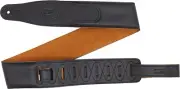 Levy's 2.5" Cirro Series Padded Garment Leather Guitar Strap; Black & Honey