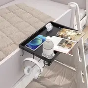 BEAUTME Bedside Shelf for Bed, Sofa Armrest Tray, College Dorm Room, Bunk Bed Shelf/Caddy Top Bunk, Clip on Tray Table for TV Dinners, Remotes, Drinks and Snacks, 38.1 * 25.4cm, Black