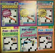 Lot of 6 Dell Penny Press Crossword Puzzle Books Pocket Good Time Fun Solve D29
