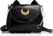 [OCT17] Moon Luna Purse Kitty Cat satchel shoulder Bag Designer Women Handbag Tote PU Leather Sailor School