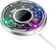 Magnetic Wireless Charger，Aluminum 15W Cell Phone Fast Charger，Rotating Gyroscope/with RGB Breathing Light，for iPhone 15/14/14 Plus/14 Promax/13 13pro/12/11/x/8，Samsung S23/S22.