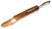 Hoof Knife Large Loop Oval Farrier Horse Stainless Steel Blade Wooden Handle