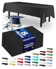 Plastic Table Cloth Disposable - 8 Packs, Table 54" X 108" Rectangle Black