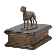 Irish Wolfhound I wooden low urn with a likeness Art-Dog