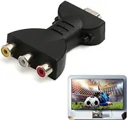 Portable HDMI Male to 3 RCA Female Video Converter, 1080P HD Composite RGB AV Signal Adapter Compatible with TV, Laptop, PC, Projector, Gaming Console, Audio Video Connector Cable