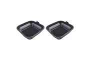 2PK Daily Bake Silicone Square Collapsible Air Fryer Basket Tray 22cm Charcoal