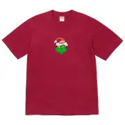 NWT Supreme Grinch Tee SEALED Cardinal Red T-Shirt Christmas FW24 L AUTHENTIC