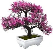 qzjijosen Artificial Bonsai Tree,Artificial Pot Plant Potted Pine Plants, Home Decor Indoor,Office,Windowsill,Yard,Desktop Display (Plum)