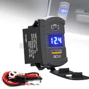 Car Boat USB Charger Socket LED Voltage Voltmeter Rocker Switch Panel 12V 36W (for: Mitsubishi)