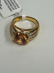 Bella Luce Ring 7.56ctw Champagne Wht Diamond Simulant 18k Gold Over Silver