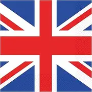 Amscan 9913037 - Great Britain Union Jack Flag Luncheon Napkins - 16 Pack