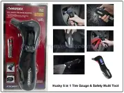 Husky 5-in-1 Digital Tire Pressure Gauge & Safety Multi-Tool #1007 831 399