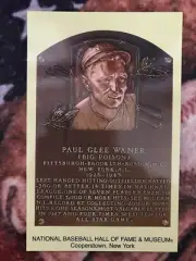 Paul Waner Postcard- Baseball Hall of Fame Induction Plaque - Cooperstown Photo