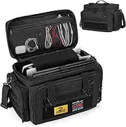 PGmoon Tactical Carrying Case Compatible with PS5 Console, Travel Console Carry Bag with 15.6’’ Laptop Padded Sleeve, Multiple Pockets for Controllers, Discs and More Gaming Accessories
