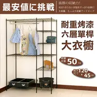 在飛比找PChome24h購物優惠-【dayneeds】烤漆六層單桿大衣櫥(加贈布套五色選一)