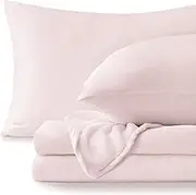 BEDELITE Flannel Sheets King Size Pink - Super Soft Fleece Sheets Set Fluffy Extra Plush, 4 Piece(Include Fitted Sheet, Flat Sheet, 2 Pillowcases)