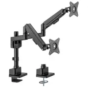 Brateck Dual Monitor Pole-Mounted Thin Gas Spring Arm, Matte Black