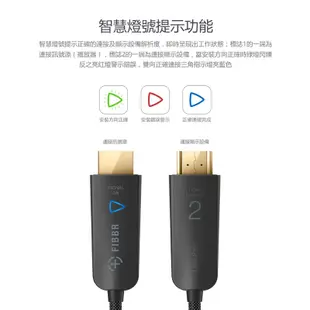 菲伯爾FIBBR Ultra Pro 光纖HDMI連接線 1M 4K 60Hz 18Gbps HDMI2.0 端子照明燈