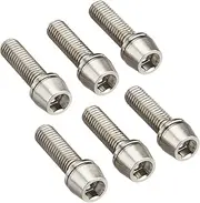 EGWORKS TIST-18N6-00 EGWORKS High Strength 64 Titanium Bolts for Ultra-Ti M5/18mm Stem with Washers, Set of 6