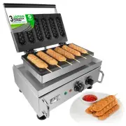 ALDKitchen Corn Dog Waffle Maker Commercial | 6 Hotdog Waffles on a Stick | 110v