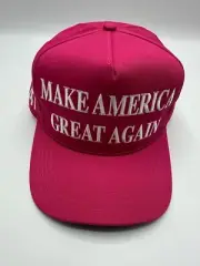 Authentic Cali-Fame MAGA 45-47 Trump Pink Made In America Trucker Hat One Size