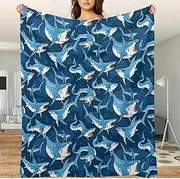 Cute Shark Blanket for Boys Kids Baby Toddler Shark Gifts for Shark Lovers,Super Soft Fleece Throw Blanket for School,Daycare,Nap Time,for Grandson,Son, 50" x 60"