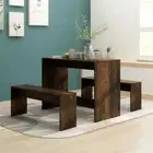 NNEVL 3 Piece Dining Set Smoked Oak Chipboard